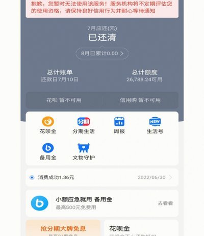 花呗突然异常