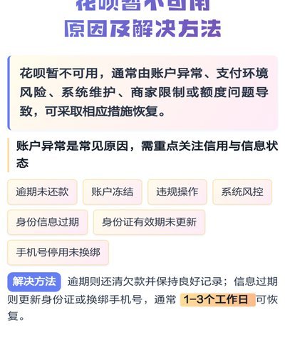 花呗为什么出现异常